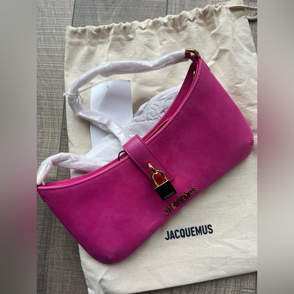 Jacquemus Le Bisou pink suede shoulder bag (never worn, tags on, packaging) - Picture 5 of 6